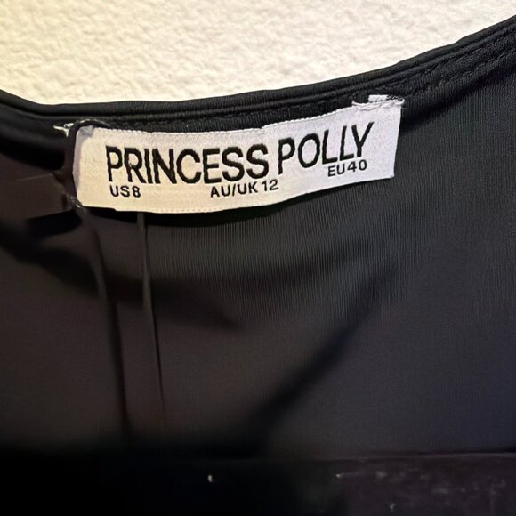 Princess Polly Zoe Top Sleeveless Square Neck Tank Top Size 8 Black (NWT) - Picture 7 of 7